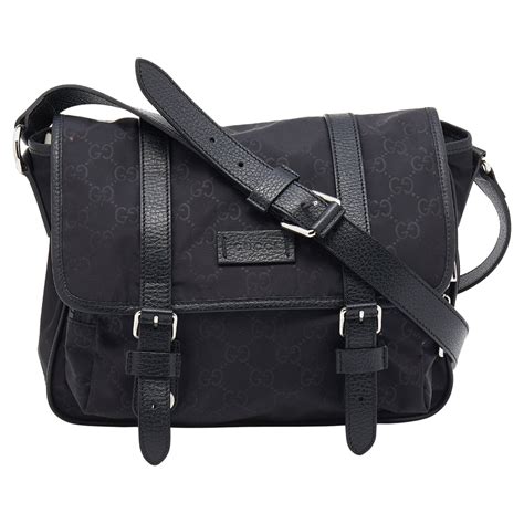 gucci nylon messenger bag|Gucci crossbody Messenger bag black.